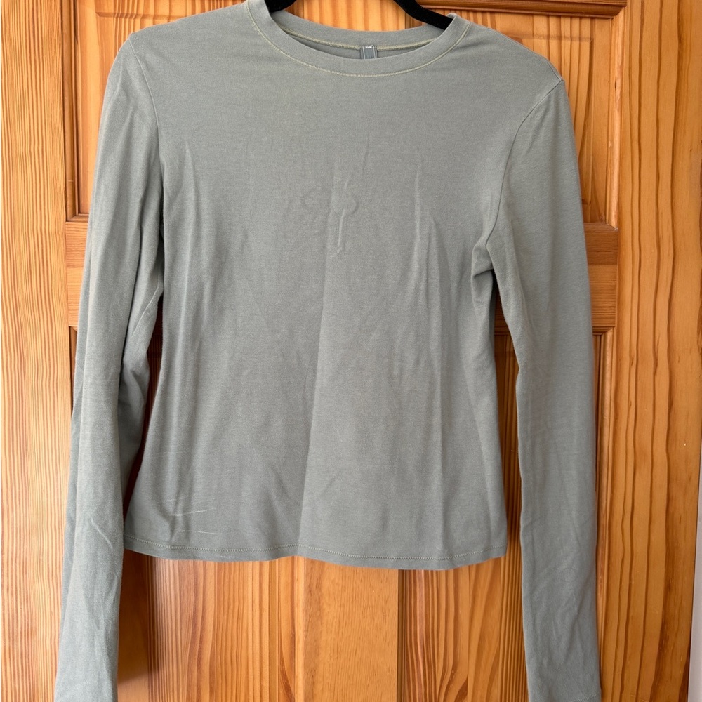 SKIMS COTTON JERSEY LONG SLEEVE T-SHIRT | MINERAL